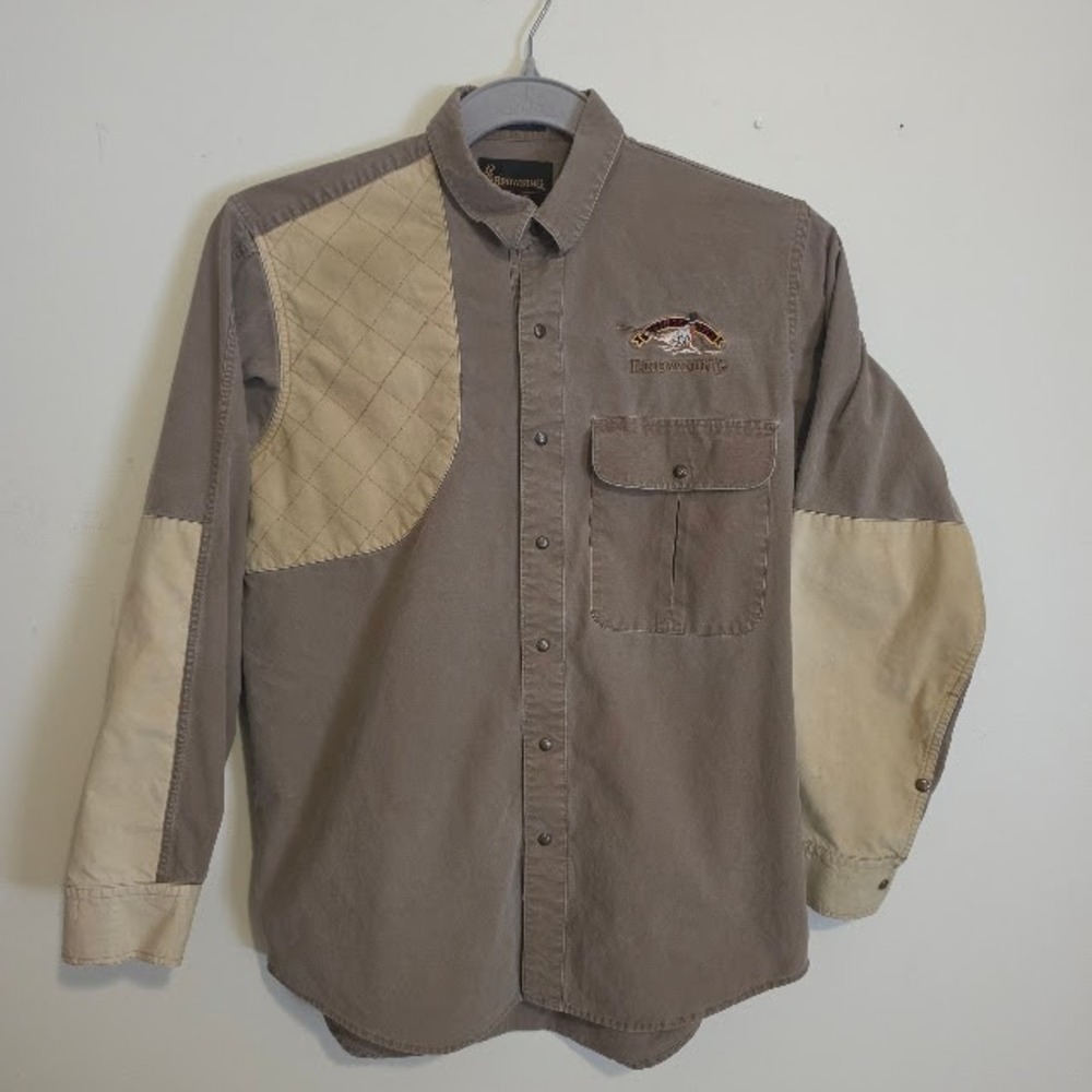 VTG Browing Super Natural Large Shooting Shirt Mens L Colorblock Quilted Canvas